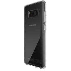 Samsung Galaxy S8 Plus tech21 clear hard case with transparent design, offering protection and style for the phone.