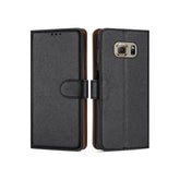 Samsung Galaxy S6 Book Flip Case Black Leather Wallet