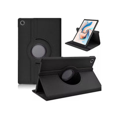 Samsung Galaxy Tab A9 flip book case with leather wallet design in black, made by Phone Base, featuring protective cover and card slots.