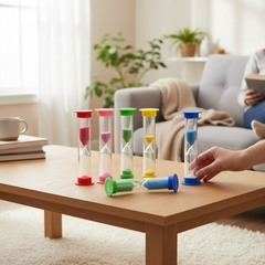 Plastic Sand Timer Hourglass – 30s, 1, 2, 3, 5 & 10 Minute Sand Clock for Home, Office & Games