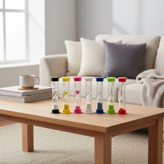 Plastic Sand Timer Hourglass – 30s, 1, 2, 3, 5 & 10 Minute Sand Clock for Home, Office & Games