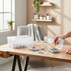 Transparent Plastic Storage Box – 30 Compartments for Jewellery and Small Accessories