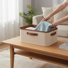 Linen Zipper Storage Boxes – Large Capacity Non-Woven Fabric Organizer Bins for Clothes & Home Storage