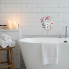 Flower Light Switch Sticker – Waterproof Bedroom Decor