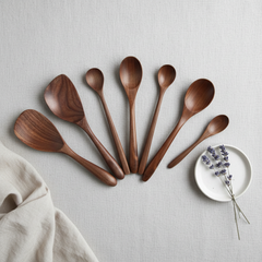 LINSBAYWUC Black Walnut Wooden Spoon Heatproof Japan Style For Home Cooks Premium Quality
