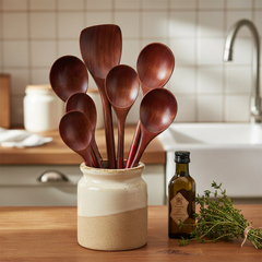 LINSBAYWUC Black Walnut Wooden Spoon Heatproof Japan Style For Home Cooks Premium Quality
