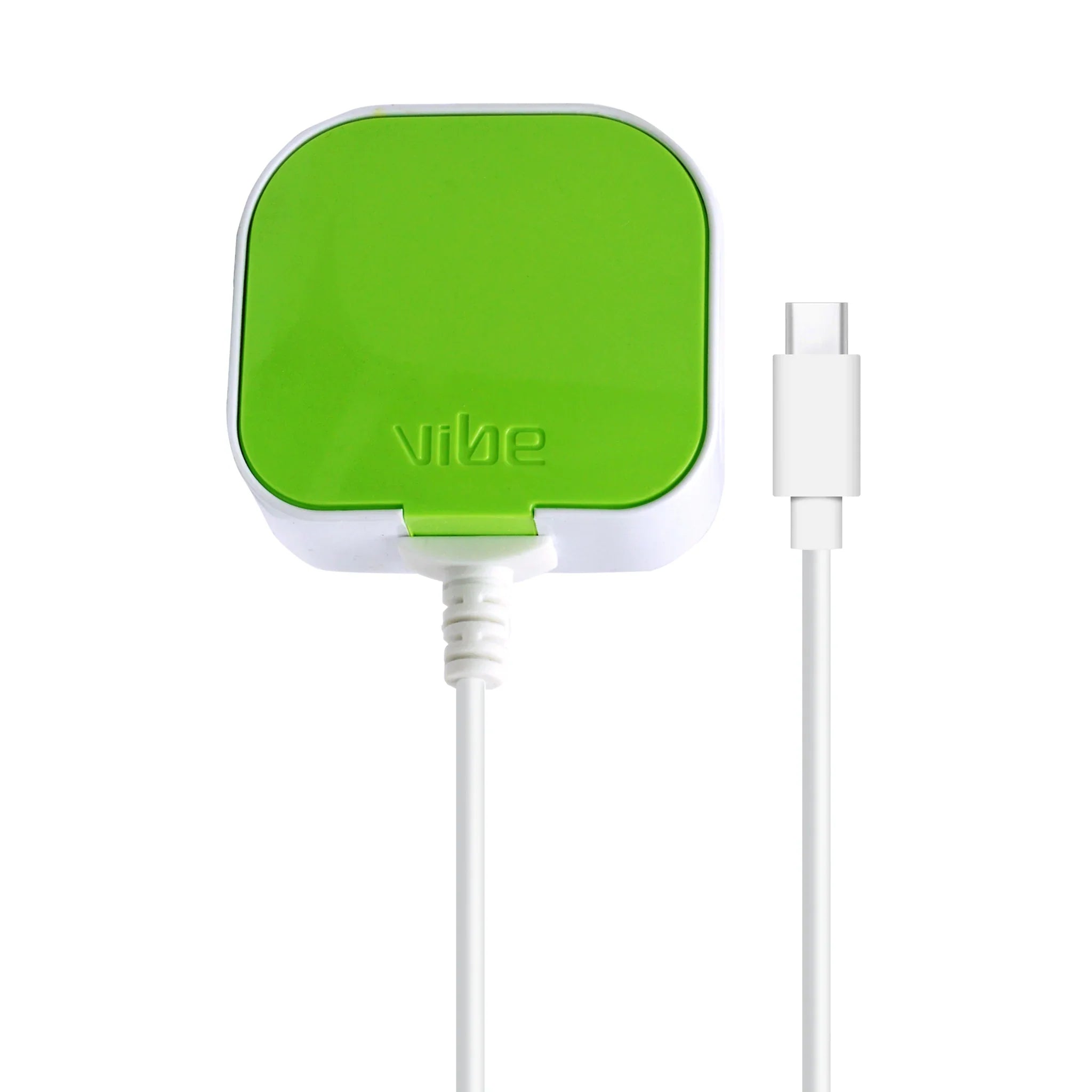 Phone Base Vibe USB C mains charger plug with 2A power output, compact design, ideal for charging USB C devices.