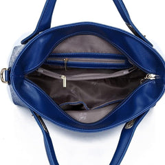 Women's 4Pcs Leather Handbag Set – Tote, Shoulder Bag, Purse & Wallet