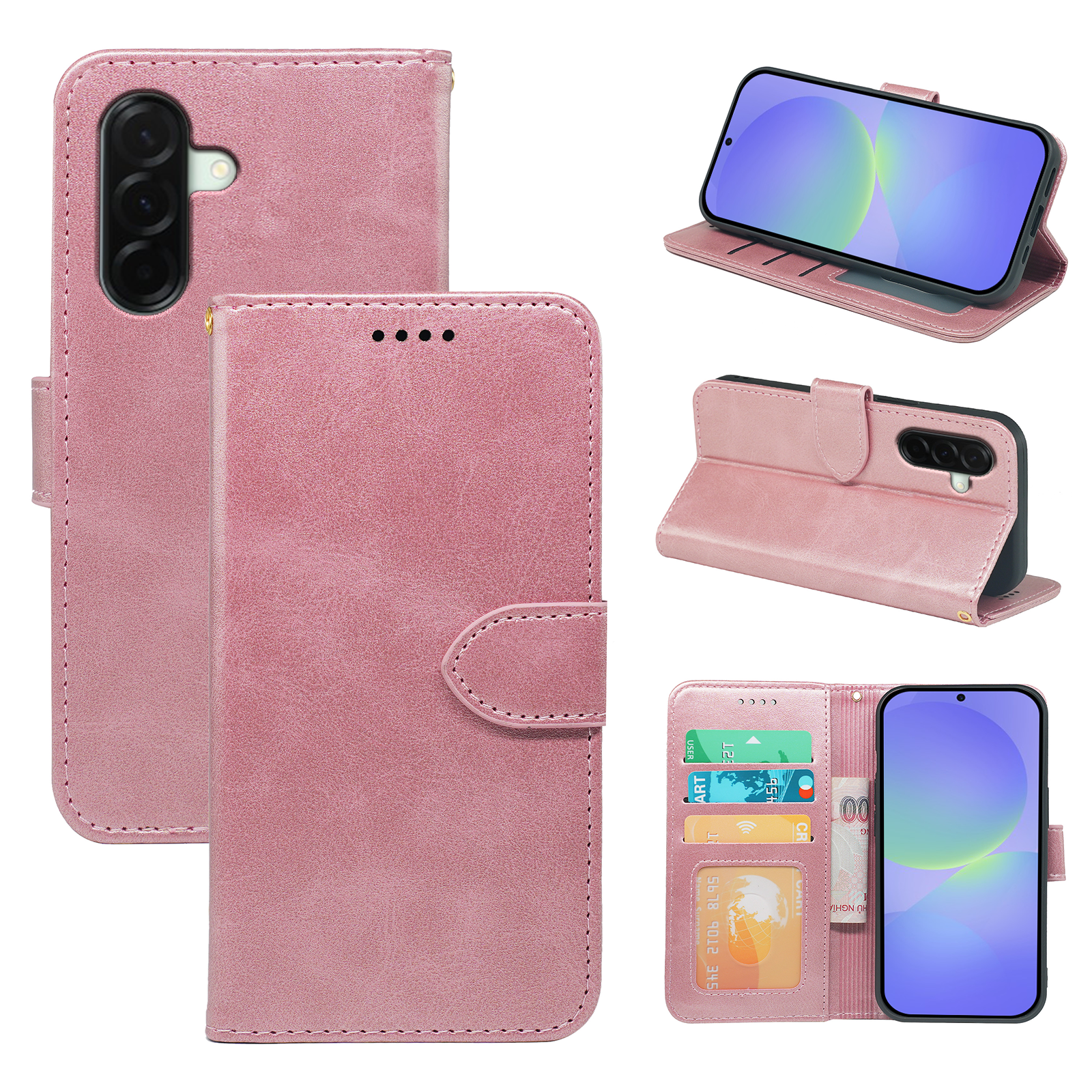 Samsung Galaxy A36/A56 Book Flip Case by Phone Base, leather wallet-style phone case with card slots and protective cover.