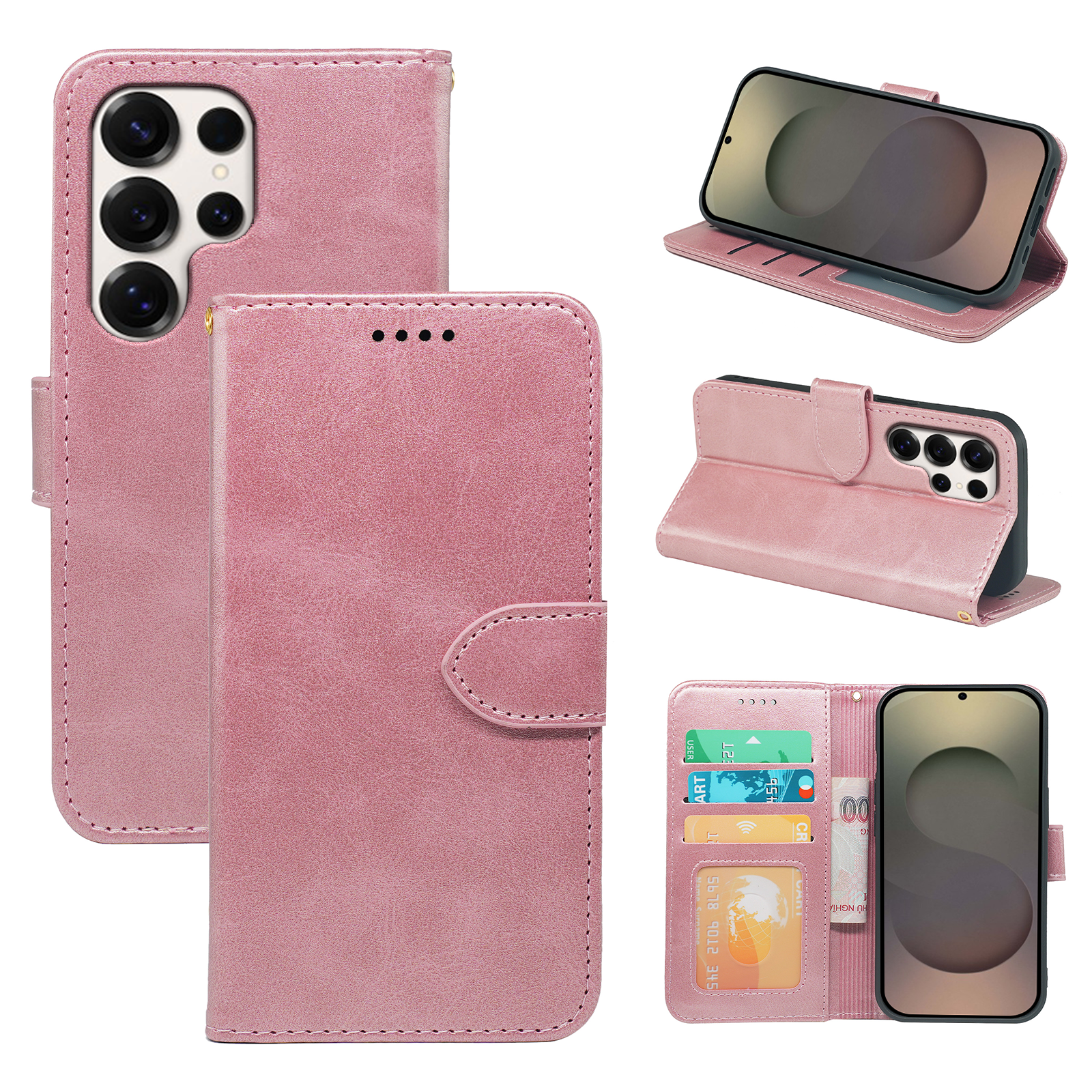 Samsung Galaxy S25 Series book flip case by Phone Base, leather wallet-style cover with card slots and protective design.