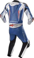 Racing Absolute One Piece Perforated Motorcycle Leather Suit White / Blue