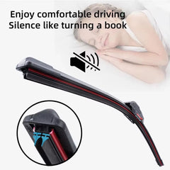 Eliteridegear J U Hook double rubber windshield wiper blades in various sizes, waterproof, designed for car windshields.