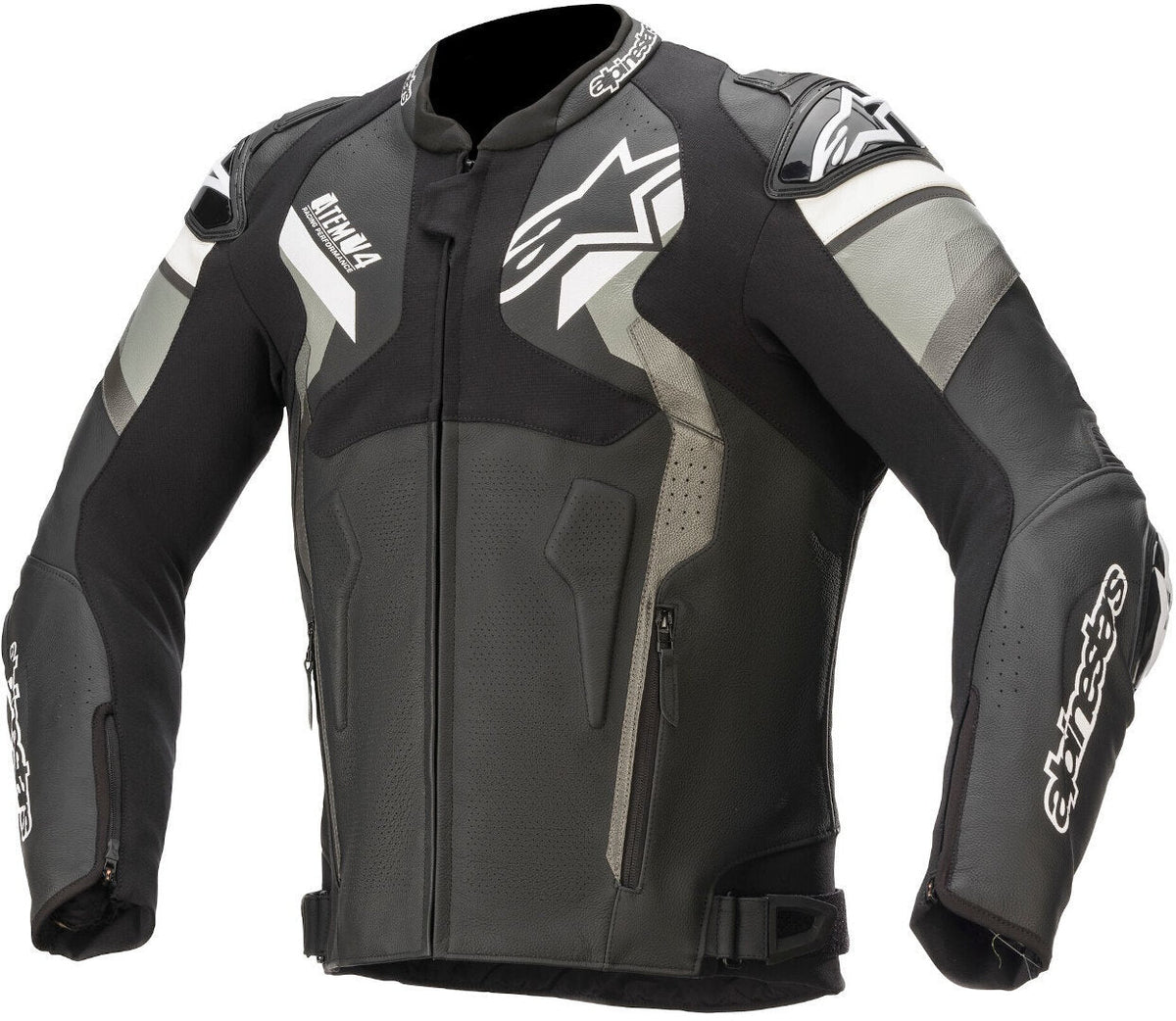Damoto  Atem V4 Motorcycle Leather Jacket Black/Gray/White