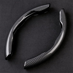 Carbon Fiber Car Steering Wheel Cover Universal Sports Steering Wheel Cover Anti-Skid Segmented Steering Wheel Protector Accessories (Black)