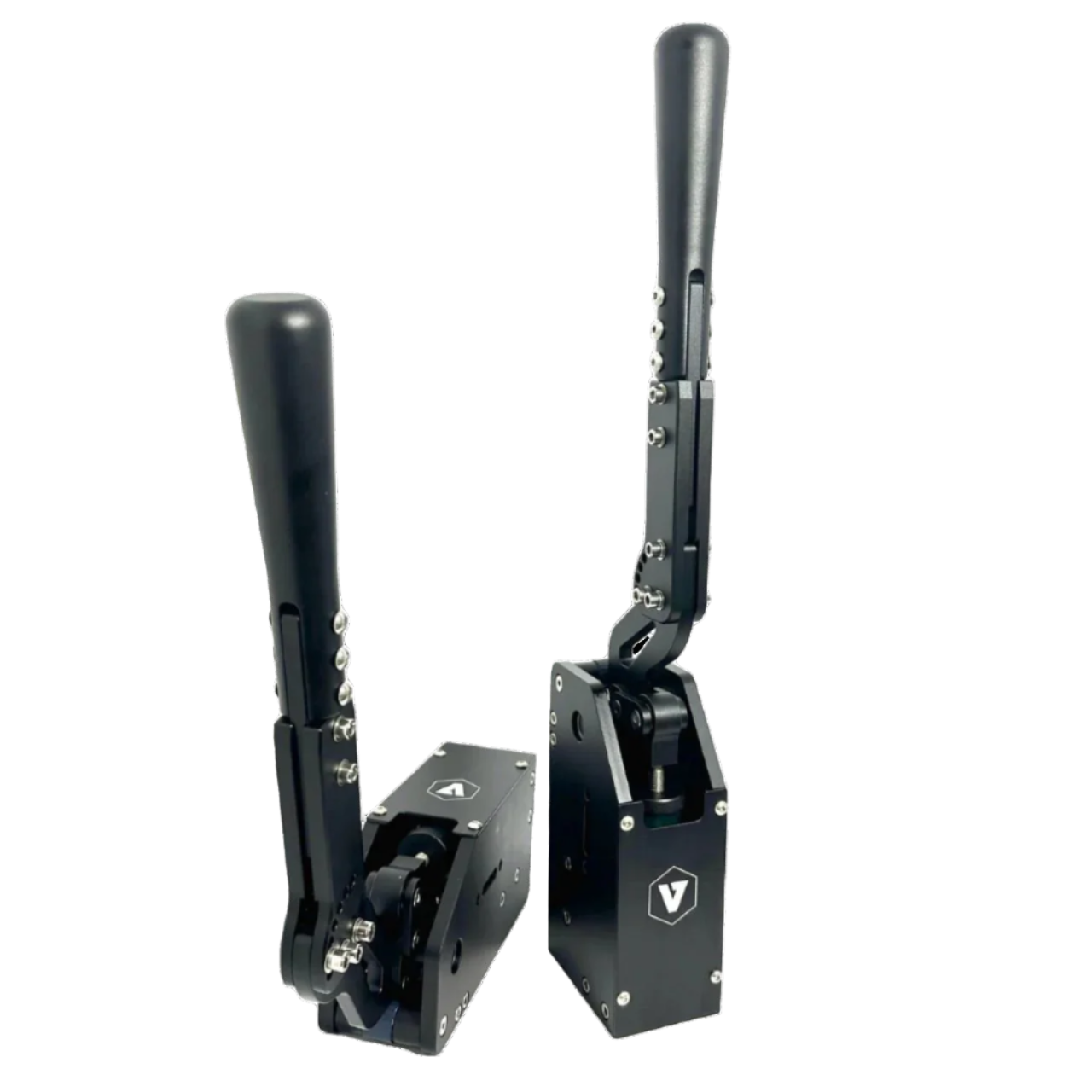 Trak Racer UK VNM Rally and Drift Handbrake V1.5, shifter and handbrake for racing simulators, with detailed metal construction and mounting.