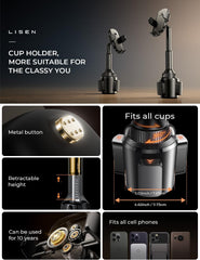 Cup Holder Phone Holder [No Shaking] Phone Holder for Car, 360° Adjustable Iphone Holder Car Accessories for Women Truck Jeep Golf for Iphone 17 Pro Max 16 15 14 13 Samsung S25 All 4-7'' Phone