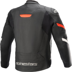 Damoto Faster V2 Motorcycle Leather Jacket Motorbike Jacket Black/Flou Red