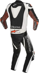 GP Tech v3 One Piece Perforated Motorcycle Leather Suit Black / White / Chrome