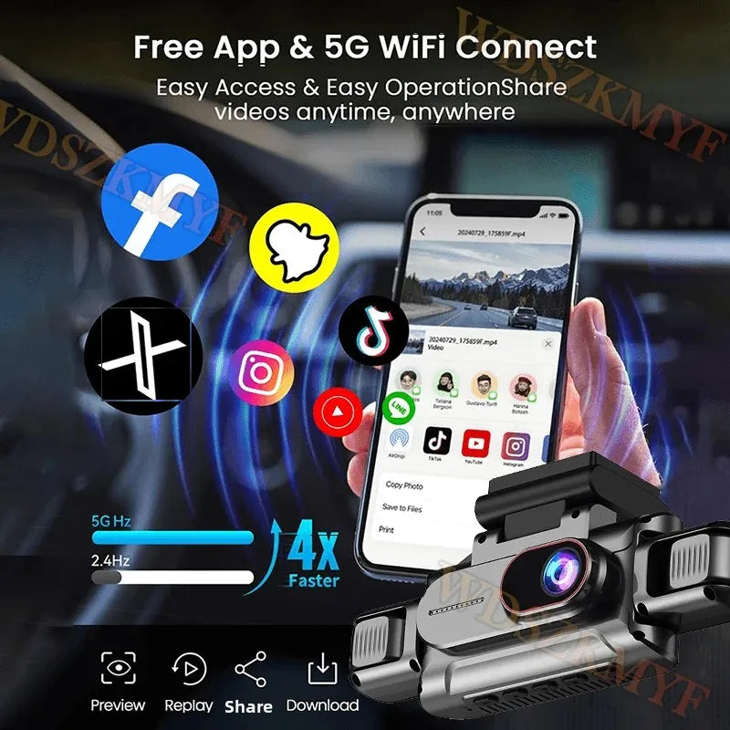 360°Auto Camera 1080P Video Recorder 3/4 Lens WIFI DashCam for Car DVR Black Box Night Vision 24H Parking Monitor Car Assecory