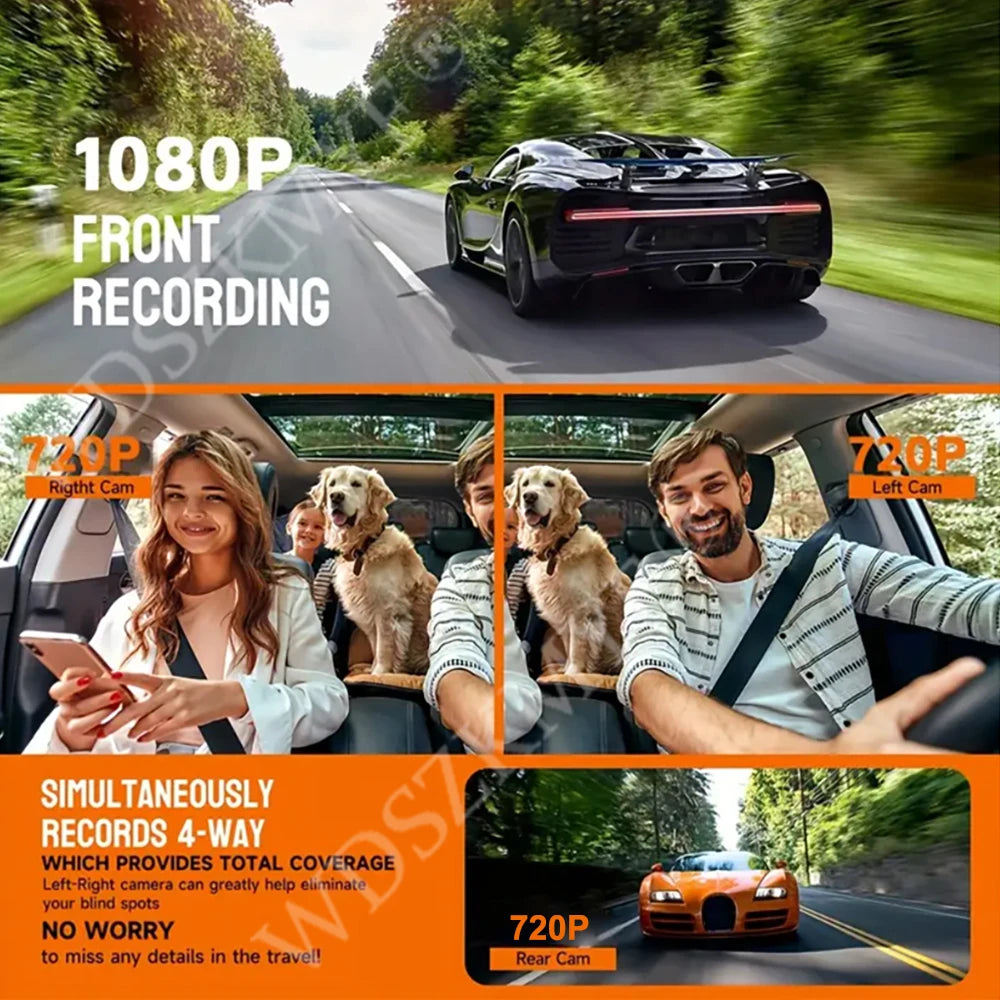 360°Auto Camera 1080P Video Recorder 3/4 Lens WIFI DashCam for Car DVR Black Box Night Vision 24H Parking Monitor Car Assecory