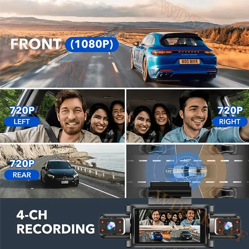 360°Auto Camera 1080P Video Recorder 3/4 Lens WIFI DashCam for Car DVR Black Box Night Vision 24H Parking Monitor Car Assecory