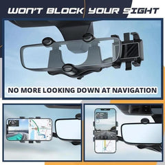 360° Rotatable Rearview Mirror Phone Holder – Universal Car Phone Mount