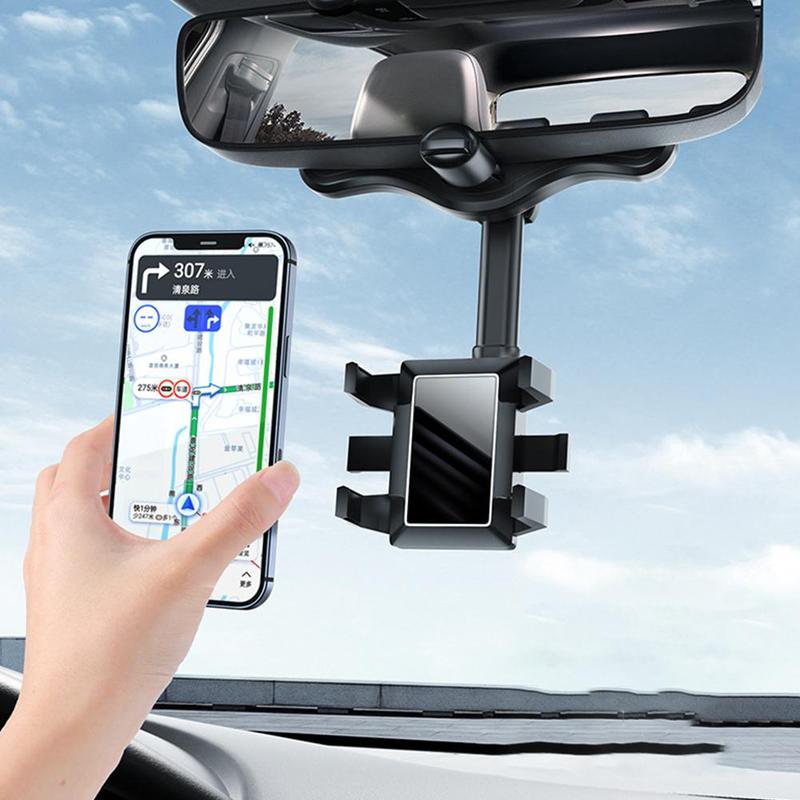 360° Rotatable Rearview Mirror Phone Holder – Universal Car Phone Mount