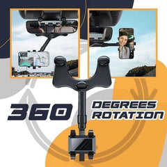 360° Rotatable Rearview Mirror Phone Holder – Universal Car Phone Mount