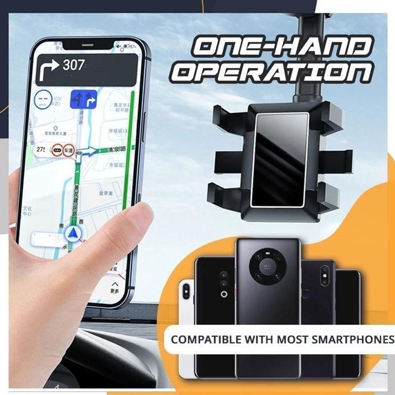 360° Rotatable Rearview Mirror Phone Holder – Universal Car Phone Mount