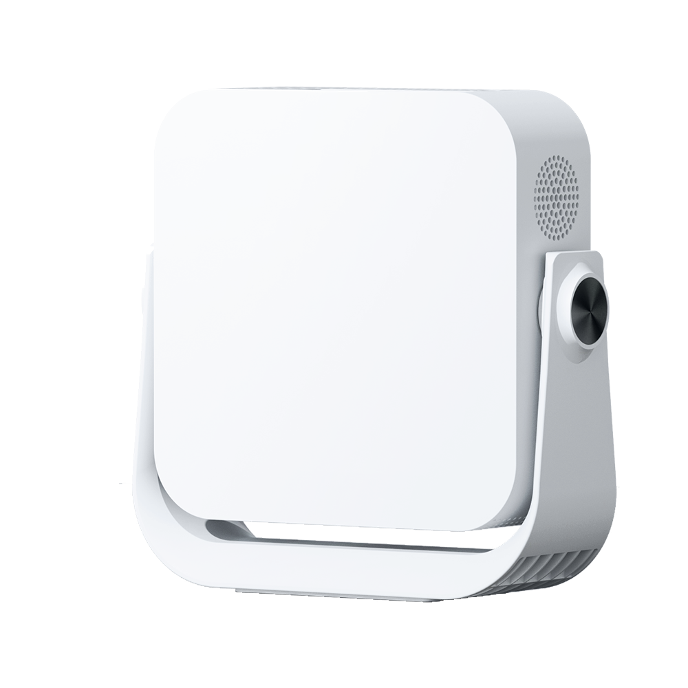Personal Projector Pico Genie L300 LED smart projector displaying a 1080p image on a wall with colorful visuals.
