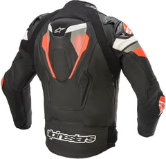 Damoto  Atem V4 Motorcycle Leather Jacket Black/Orange Flourcent