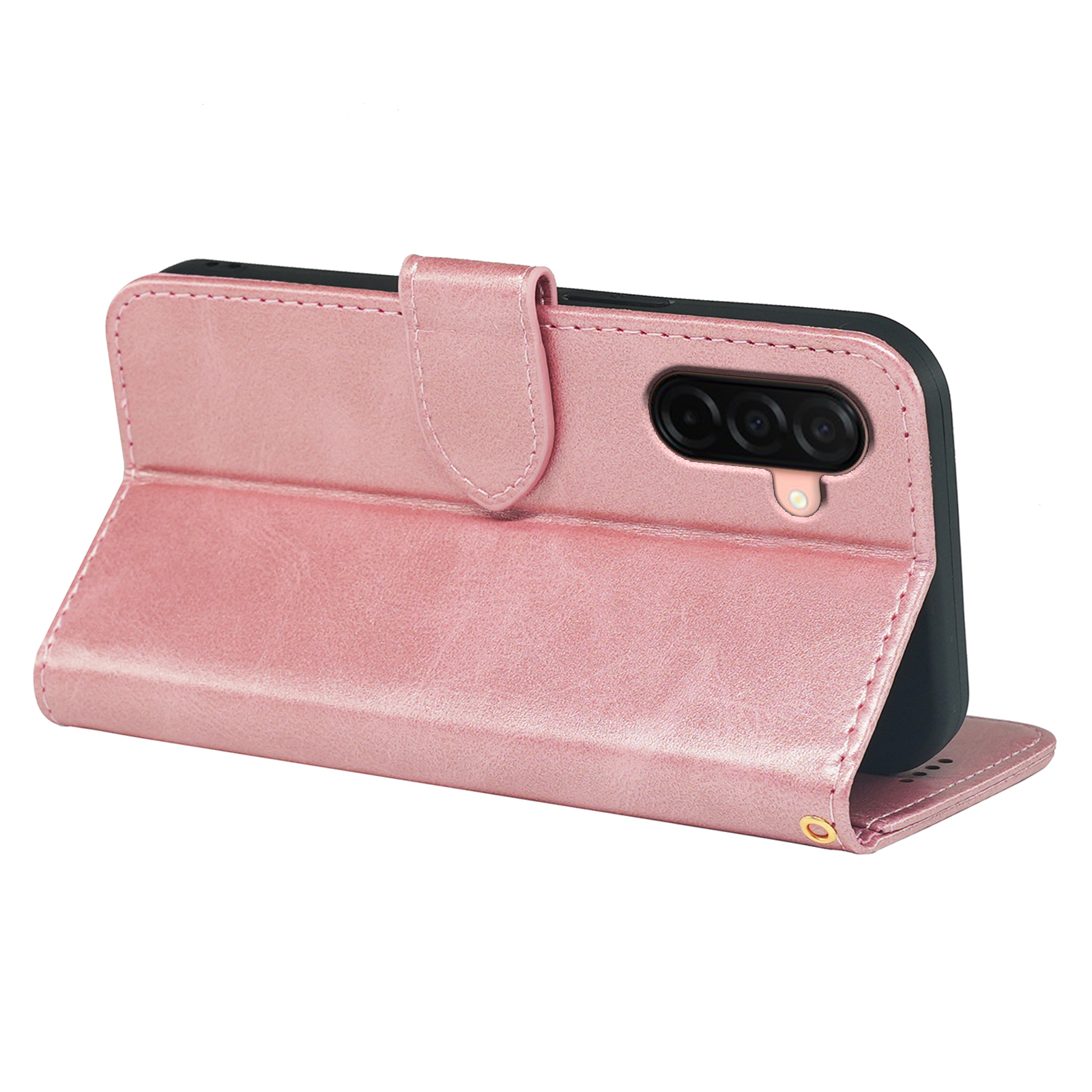 Samsung Galaxy A26 leather wallet book case by Phone Base, featuring a flip cover and card slots for phone protection and storage.