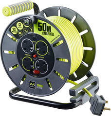 Masterplug 50m 4-Socket 13A Heavy Duty Extension Cable Reel