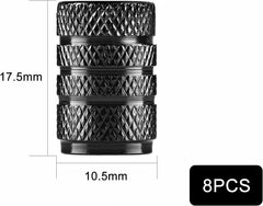 8 Pcs Tyre Valve Caps, Black Stem Dust Caps,Car Tire Valve Stem Caps,Universal Aluminum Tire Valve Cap Valve Covers Replacement for Cars,Bike, Motorcycles, Black