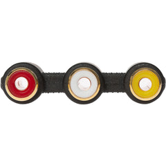 Maplin 3-Way RCA Phono Coupler Adapter Red/White/Yellow Sockets - Black
