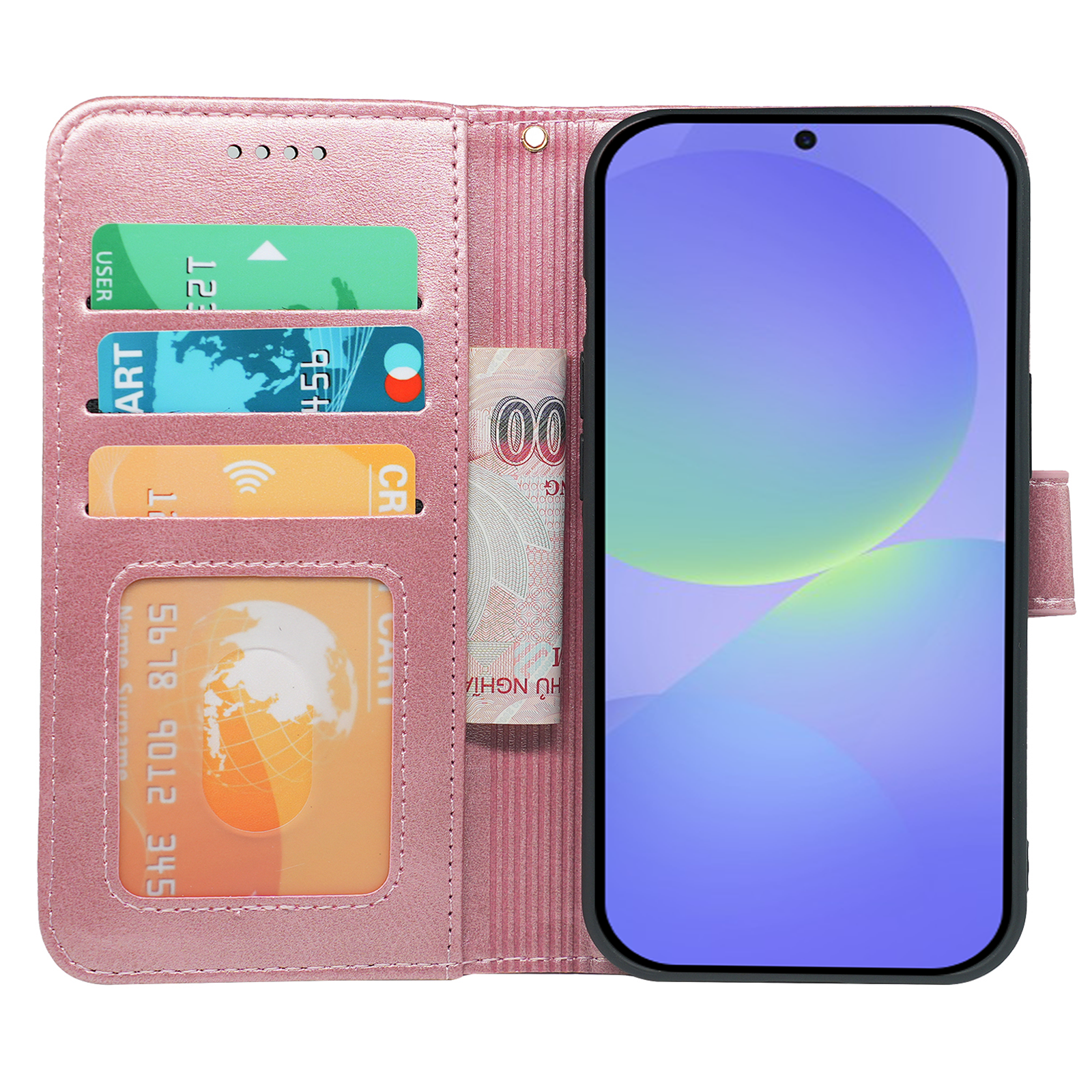 Samsung Galaxy A36/A56 Book Flip Case by Phone Base, leather wallet-style phone case with card slots and protective cover.