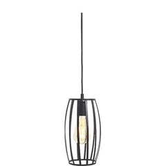 4lite Decorative Pear Cage Lighting Pendant for E27 Large Screw Fit Lamp (Bulb Not Included) - Matte Black