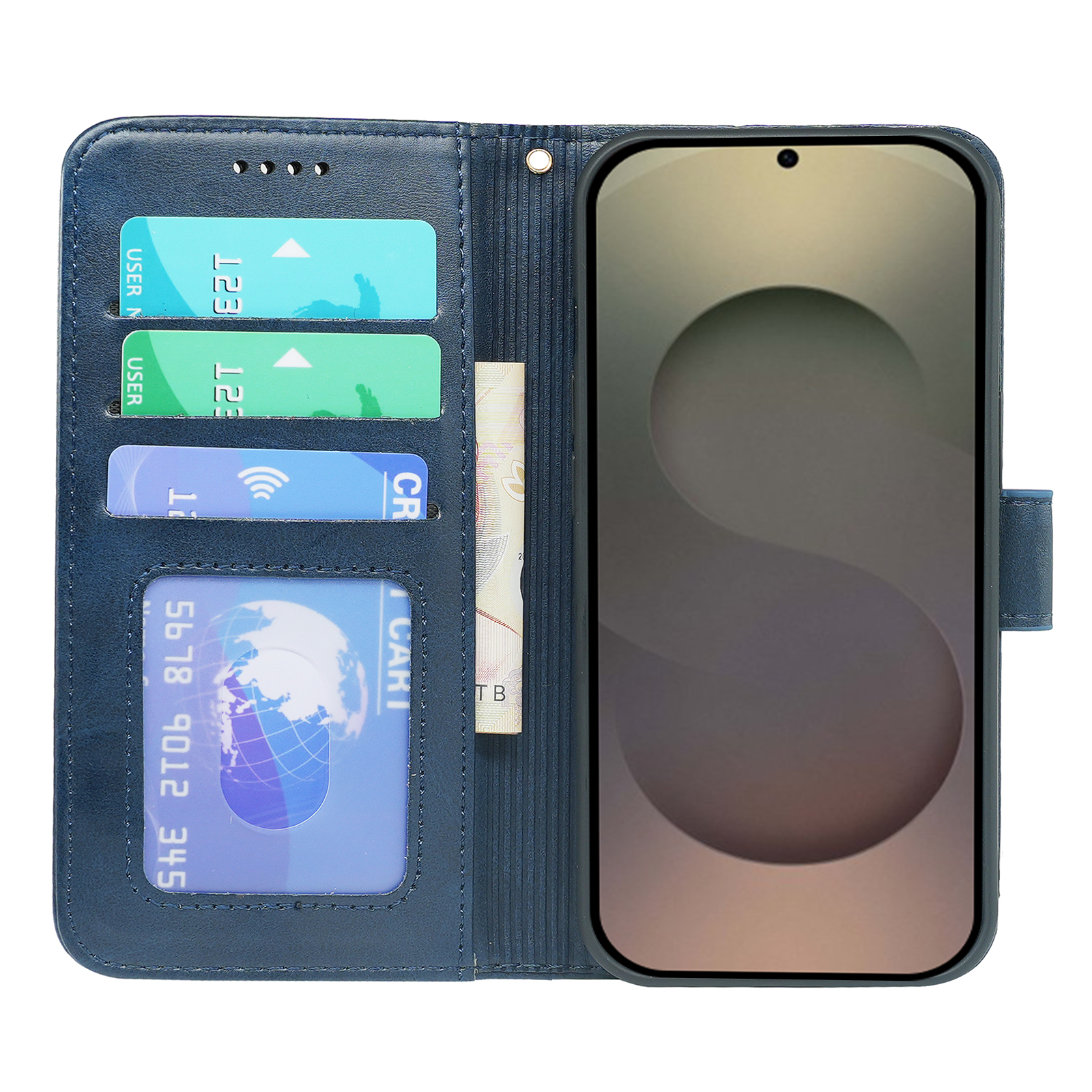 Samsung Galaxy S25 Series leather wallet book case by Phone Base with flip cover and card slots, offering stylish protection.