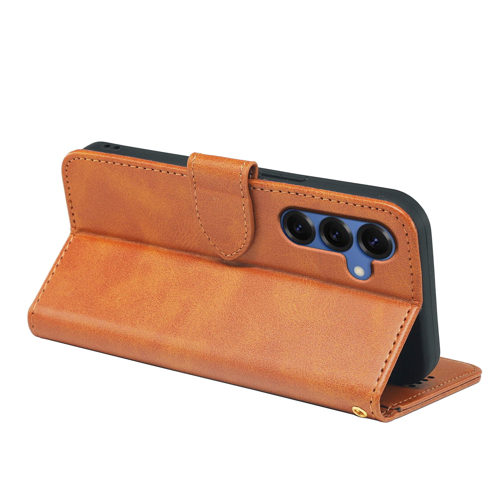 Samsung Galaxy S26 Series leather wallet flip case by Phone Base, featuring a book-style design and card slots.