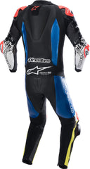 GP Tech 4 One Piece Motorcycle Leather Suit Black / Blue / Yellow