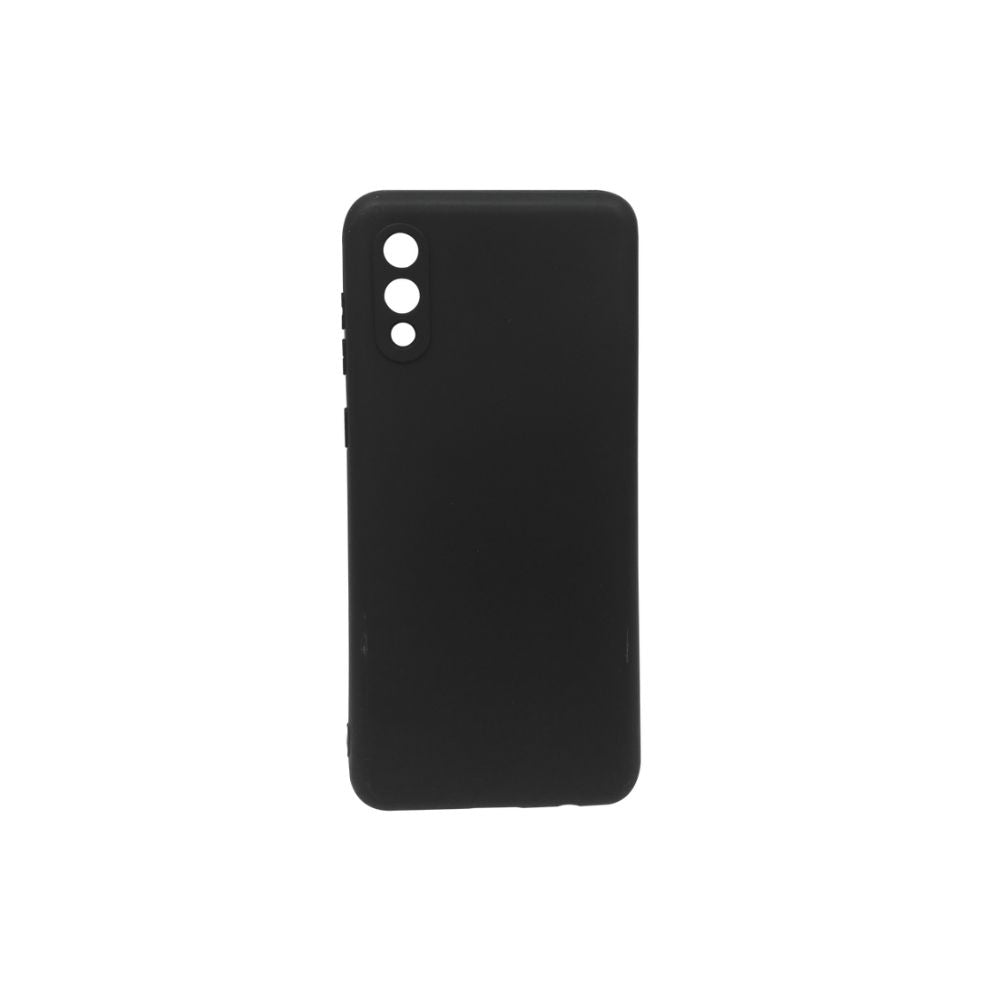 Samsung Galaxy A Series silicone gel case in black by Phone Base, showing a soft, flexible protective cover for the device.