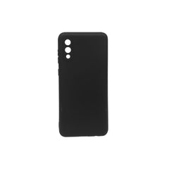 Samsung Galaxy A Series silicone gel case in black by Phone Base, showing a soft, flexible protective cover for the device.