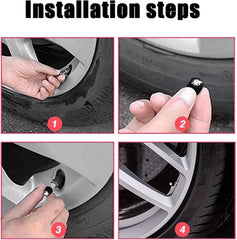 4 Pack Skull Car Wheel Tire Valve Stem Caps, Airtight Dust Proof Covers,Universal Tire Air Valve Caps for Cars, Trucks, Bicycles (Black)