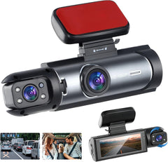 Eliteridegear 1080P WiFi dash cam with wide-angle lens, night vision, parking monitor, and 32GB card inside a car.