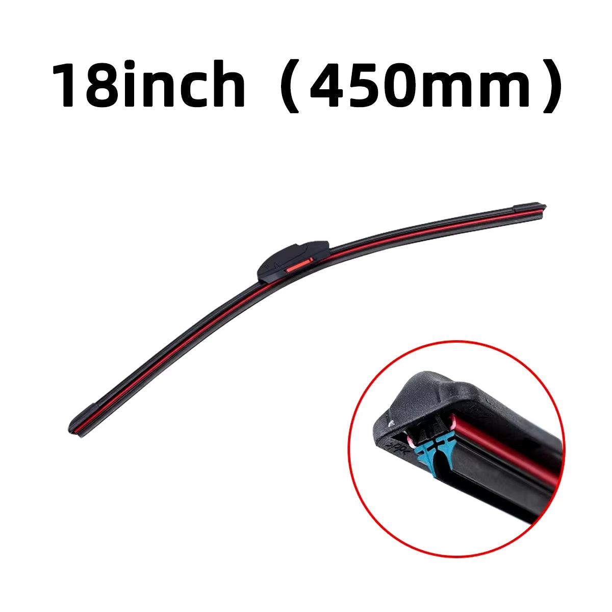 Eliteridegear J U Hook double rubber windshield wiper blades in various sizes, waterproof design for car rear and front windshield.