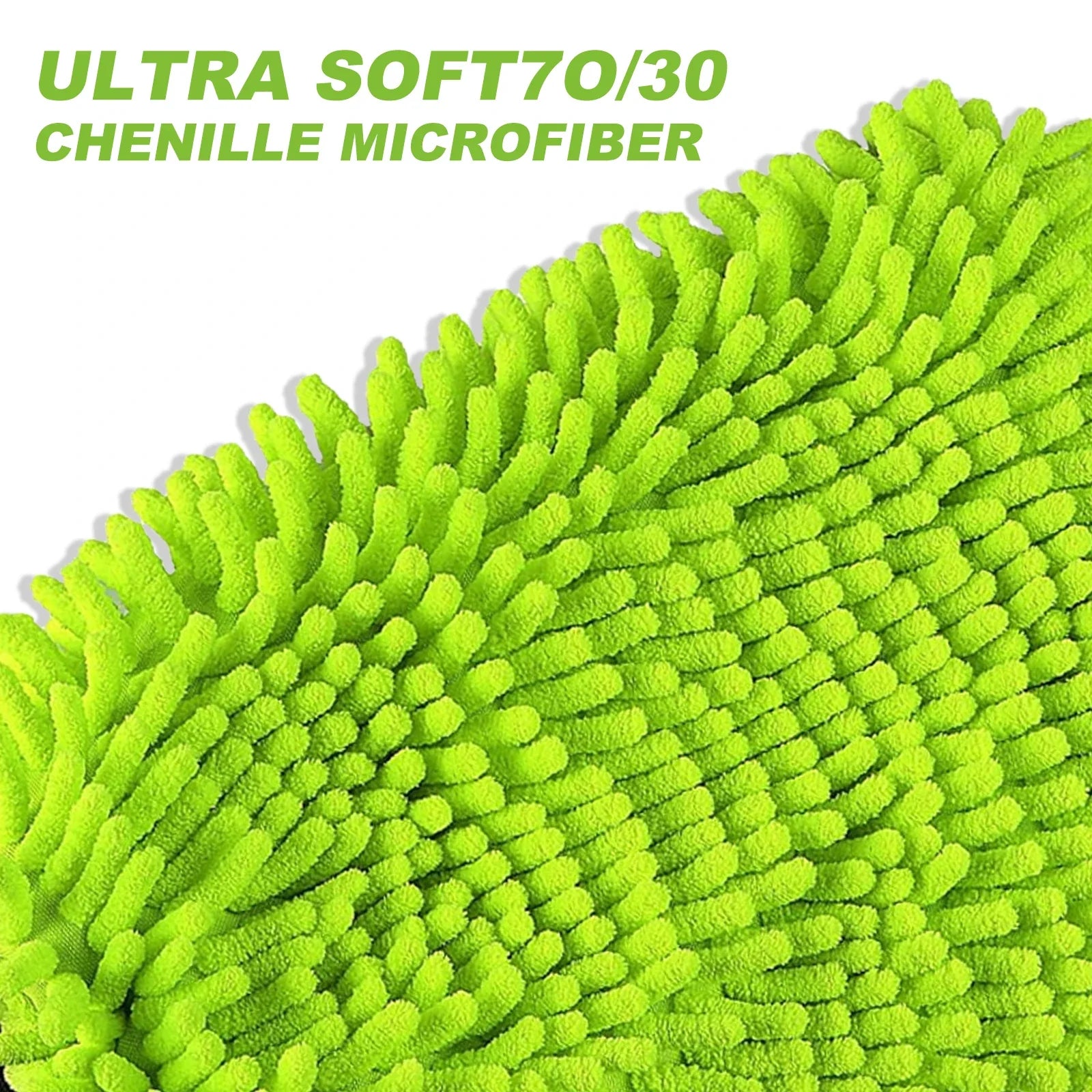 Green microfiber car wash mitt and towels set by Eliteridegear, absorbent and soft for cleaning cars, trucks, SUVs, and motorcycles.