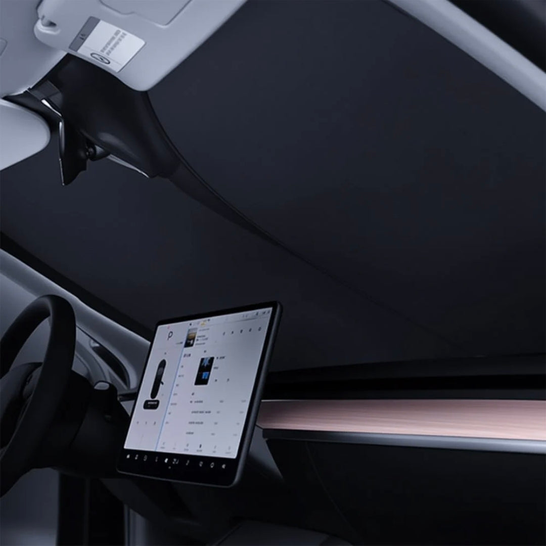 Tesla Model 3 / Model Y Front Windshield Sunshade – Custom Fit UV & Heat Protection Reflective Car Sun Shield