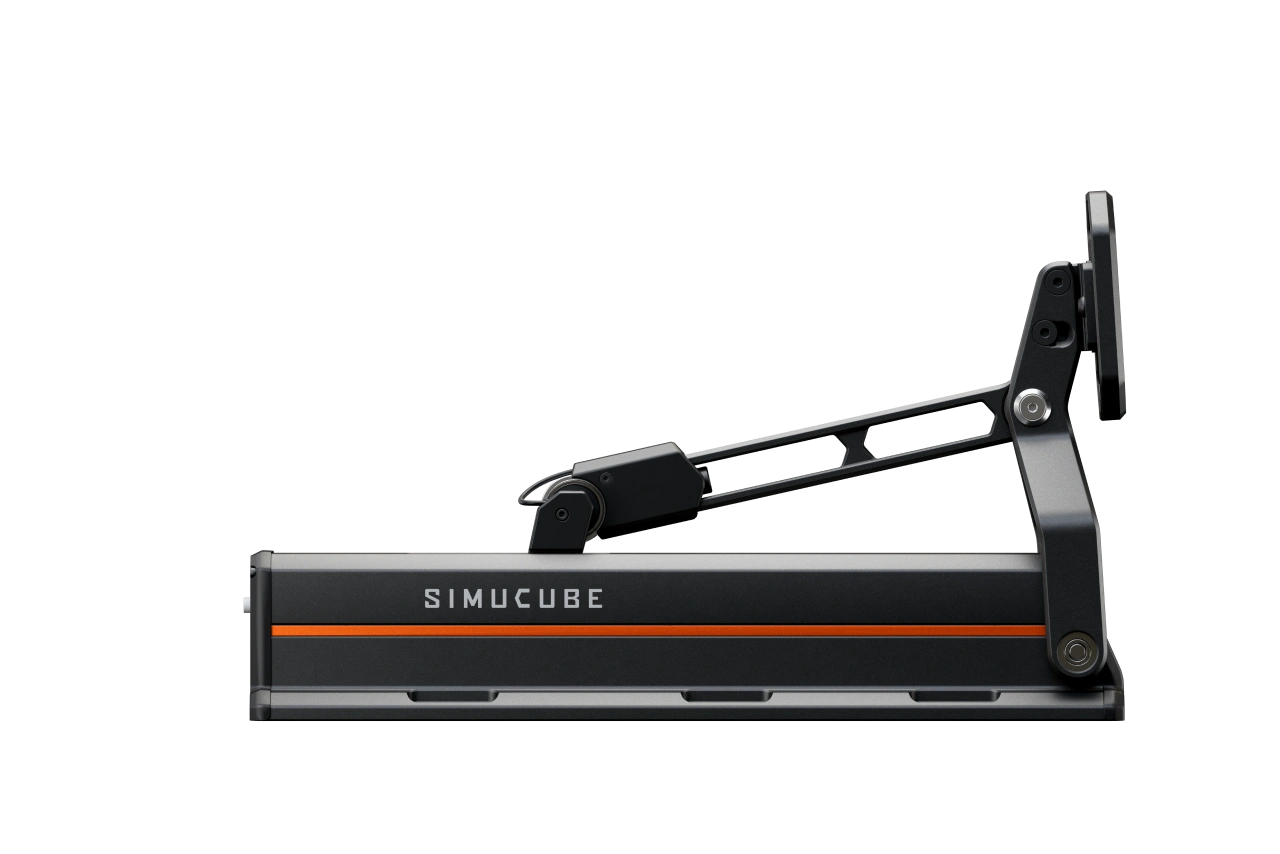 Simucube ActivePedal Pro racing pedals from Trak Racer UK, showing detailed foot pedals with adjustable features and sturdy construction.