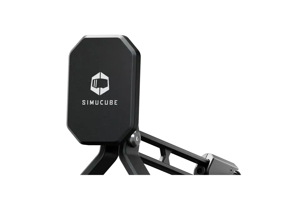 Simucube ActivePedal Pro racing pedals by Trak Racer UK, showing detailed footrest and pedal mechanism for realistic driving simulation.