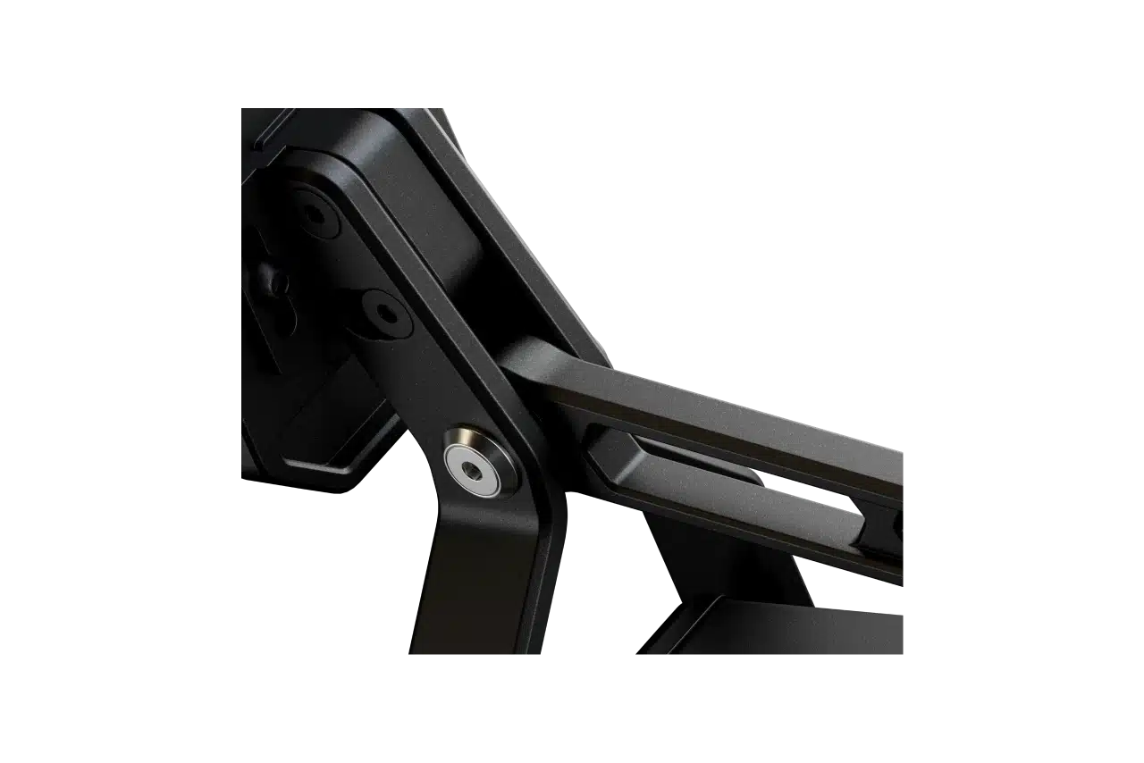 Simucube ActivePedal Pro racing pedals by Trak Racer UK, showing ergonomic design and textured footplates for enhanced grip.